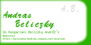 andras beliczky business card